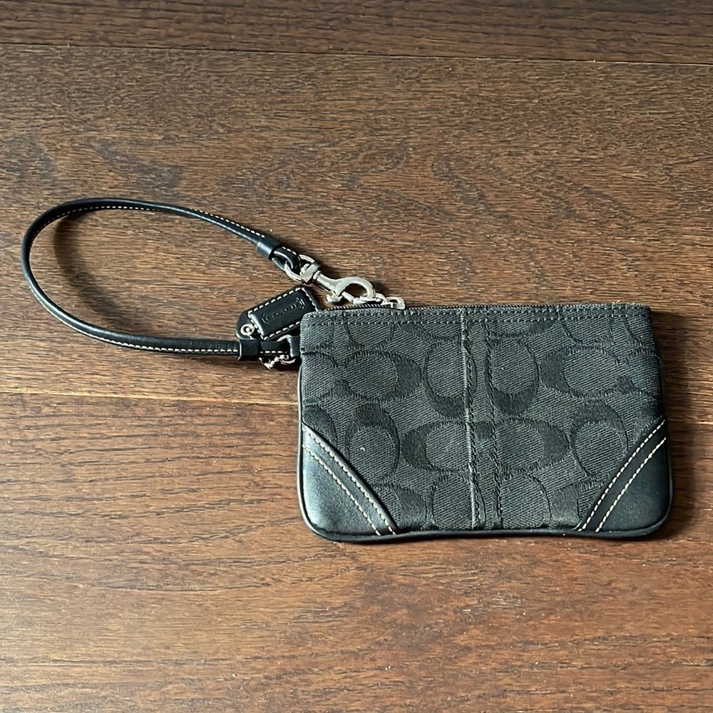 Coach Black Canvas Wristlet
